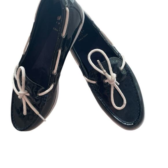 Cole Haan Resort Loafers – Navy Patent, White Laces, Sz 9, NWOT - Picture 2 of 9